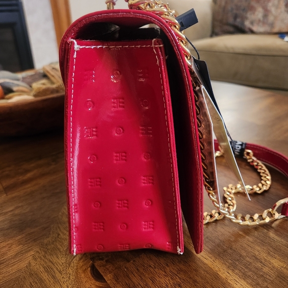 NWT ARCADIA ITALY PATENT LEATHER LAILA HANDBAG CROSSBOY OR SHOULDER CHAIN STRAP - Picture 3 of 15